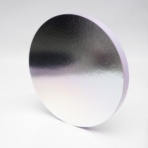 Podkład okrągły styrodur liliowy ze srebrną podkładką do żywności