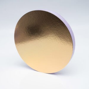 Podkład okrągły styrodur liliowy ze złotą podkładką do żywności