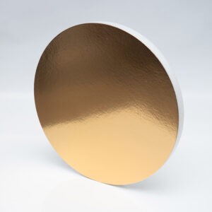 Podkład okrągły styrodur biały ze złotą podkładką do żywności