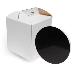 Podkład 24 cm w kolorze biały/czarny+ karton 24x24x31