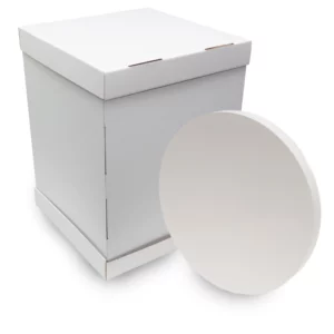 Podkład 32 cm w kolorze biały/biały + karton z pokrywą 32,5x32,5x45